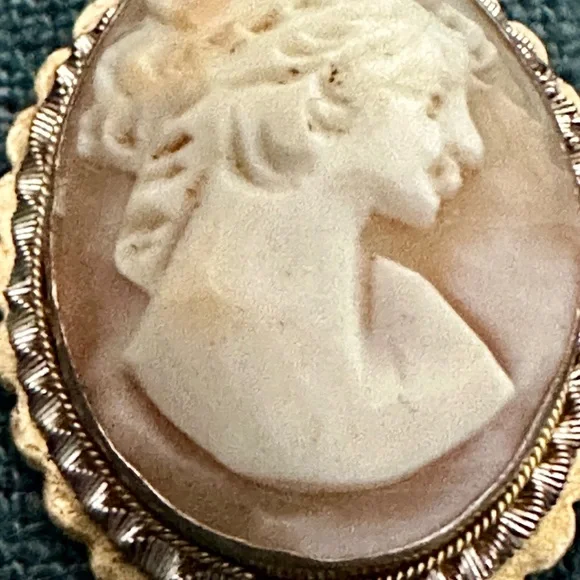 C.O.I. Firenze Italy Cameo Pair original Box 1 Left 1 right , facing 1 x1 inch - Picture 6 of 10